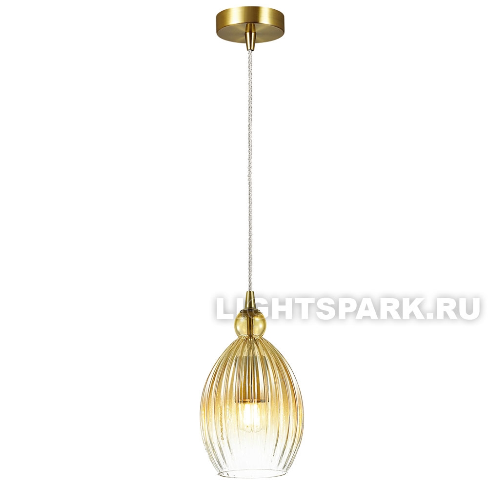 Светильник подвесной Odeon light STORZO 4712/1 желтый, бронза, янтарный