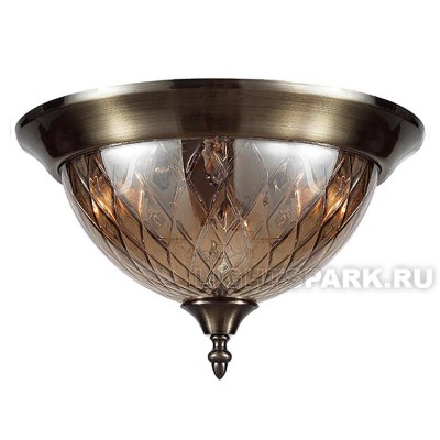 Светильник настенно-потолочный Crystal lux NUOVO PL3 BRONZE Бронзовое основание и янтарный плафон