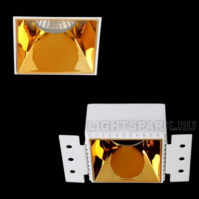 Светильник точечный встраиваемый Crystal Lux CLT 051C1 WH-GO белый, золото, в стиле хай-тек