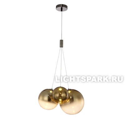 Светильник подвесной Crystal Lux ELCHE SP3 GOLD черный хром, золото, в стиле современный