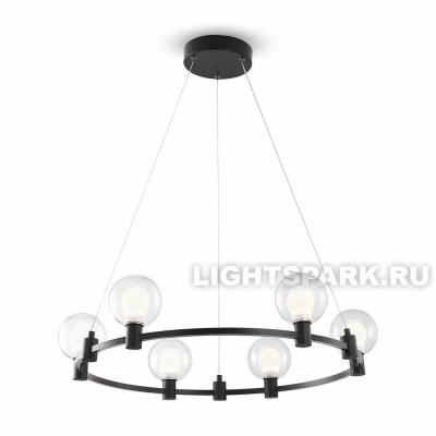 Светильник подвесной Freya Urban FR4005PL-06B1 черный, прозрачный, в стиле хай-тек