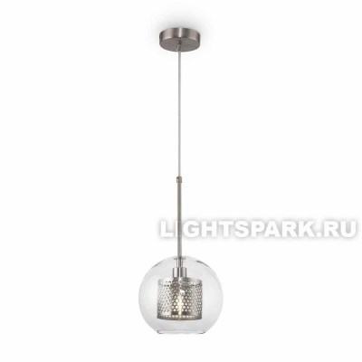 Светильник подвесной Freya Bogota FR8018PL-01N латунь, прозрачный, никель, в стиле лофт