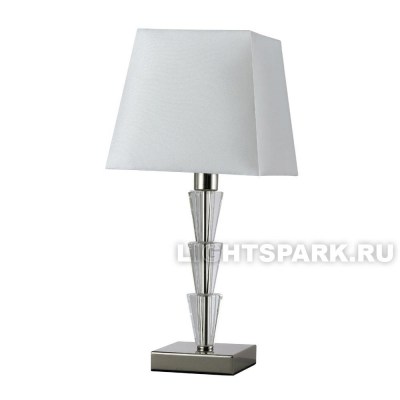 Лампа настольная Crystal Lux MARSELA LG1 NICKEL никель, белый, в стиле модерн