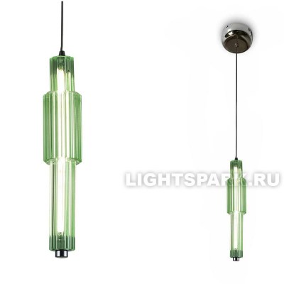 Светильник подвесной Maytoni Verticale MOD308PL-L9GN3K зеленый, хром, в стиле модерн