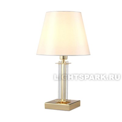 Лампа настольная Crystal Lux NICOLAS LG1 GOLD/WHITE золото, прозрачный, бежевый, в стиле модерн