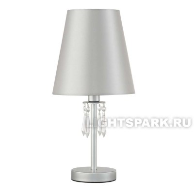 Лампа настольная Crystal Lux RENATA LG1 SILVER серебряный, белый, прозрачный, в стиле арт-деко