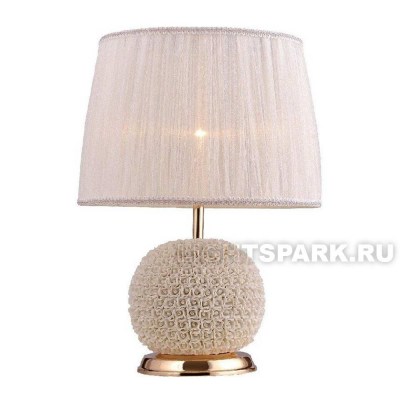 Лампа настольная Crystal lux ADAGIO TL1 золотое основание с керамическим декором и белым абажуром
