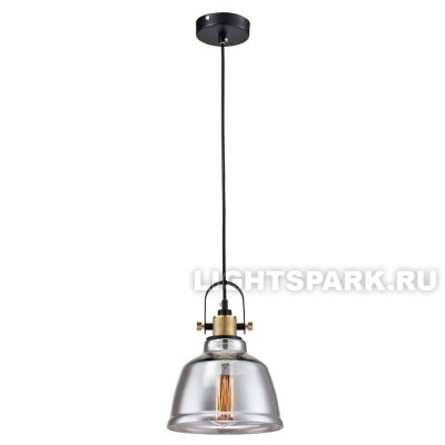 Светильник подвесной Maytoni IRVING T163-11-C черное основание с дымчатым стеклом в стиле лофт